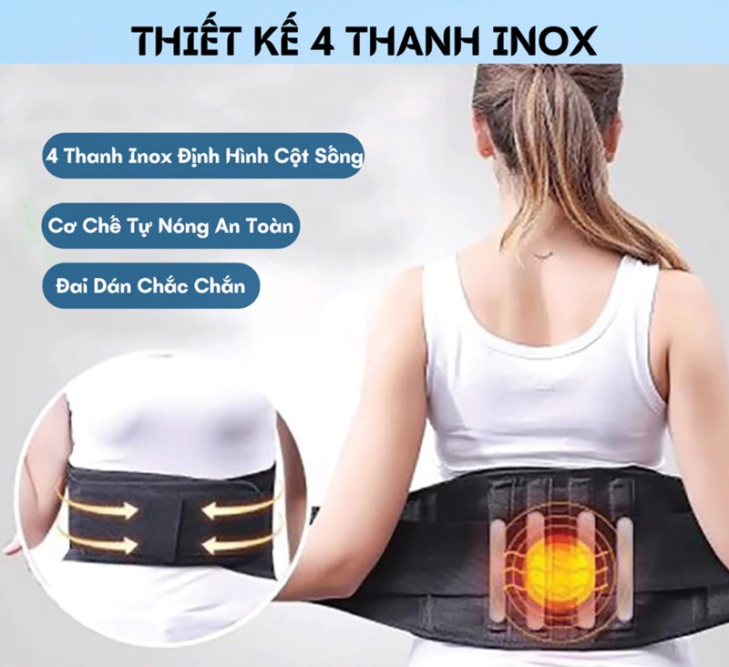 Đai Lưng Đá Nóng Haruco HR-06-1 Giảm Đau Lưng Giữ Ấm 10 dai nep lung 2
