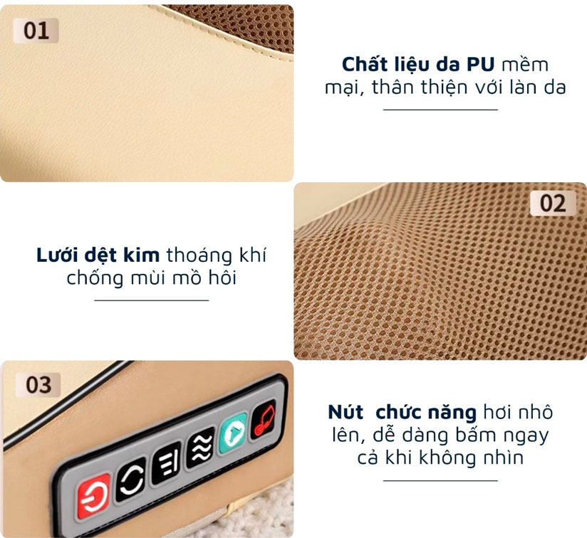 Gối Massage Cổ Hồng Ngoại Vai Gáy OKATO Nhật Bản 13 goi massage co vai gay 2