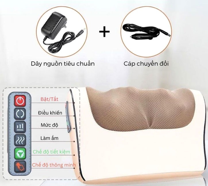Gối Massage Cổ Hồng Ngoại Vai Gáy OKATO Nhật Bản 10 goi massage co vai gay 5