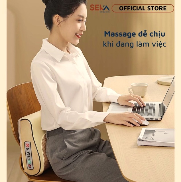 Gối Massage Cổ Hồng Ngoại Vai Gáy OKATO Nhật Bản 12 goi massage co vai gay 6