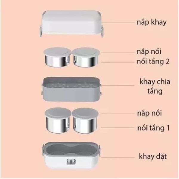 Hộp Cơm Điện Hâm Nóng 2 Tầng 4 Ngăn – Âu Inox 304 10 hop com ham nong 5