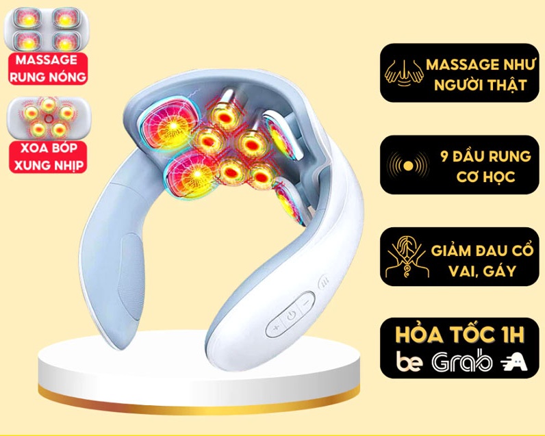 Máy Massage Cổ Vai Gáy 4D JT88 Xung Điện Thông Minh 10 may massage co vai gay 4d 1